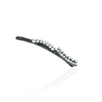 Заколка-невидимка металлическая со стразами (6260) вариант 02