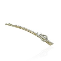 Заколка-невидимка металлическая со стразами 8.7см (8390) вариант 03