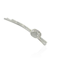 Заколка-невидимка металлическая со стразами 8.6см (8902) вариант 03