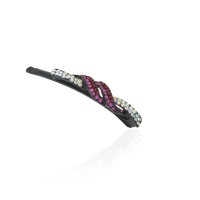 Заколка-невидимка металлическая со стразами 6.2см (11904) вариант 02