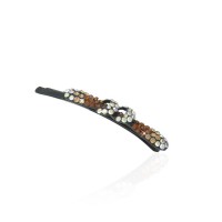 Заколка-невидимка металлическая со стразами 6см (9416) вариант 02