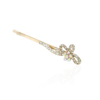 Заколка-невидимка металлическая со стразами (9417) вариант 06