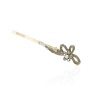 Заколка-невидимка металлическая со стразами (9417) вариант 07