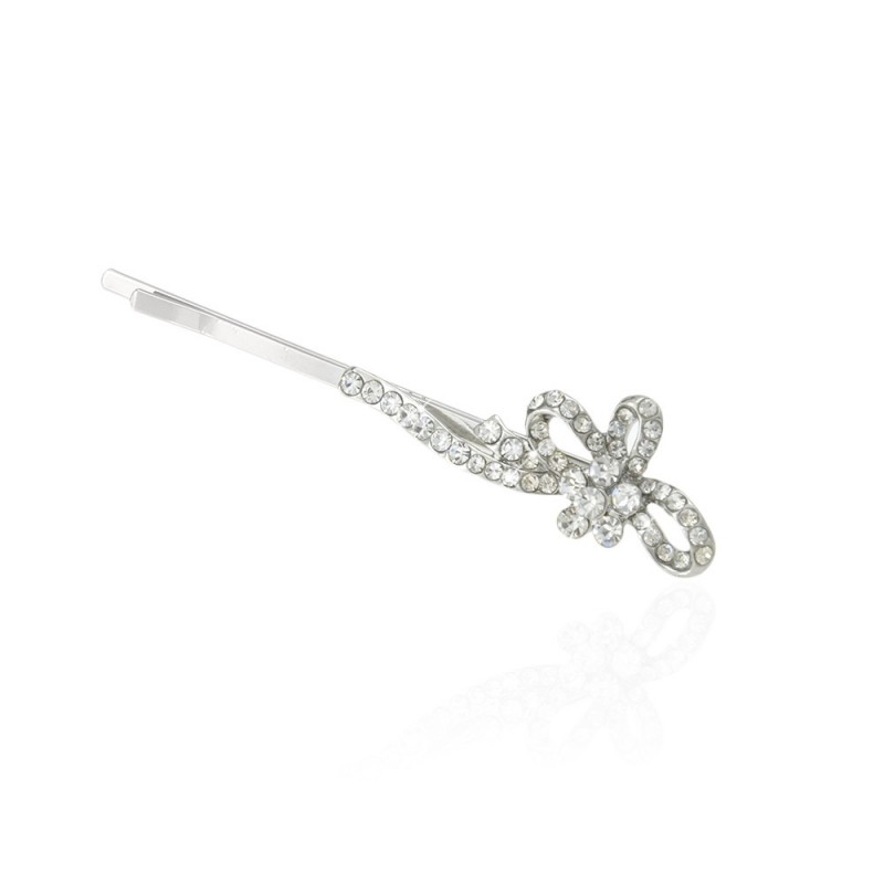 Заколка-невидимка металлическая со стразами (11905) вариант 01