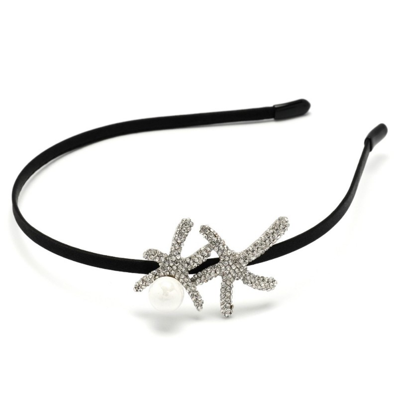 Обруч для волос с украшением из страз (12570) вариант 01
