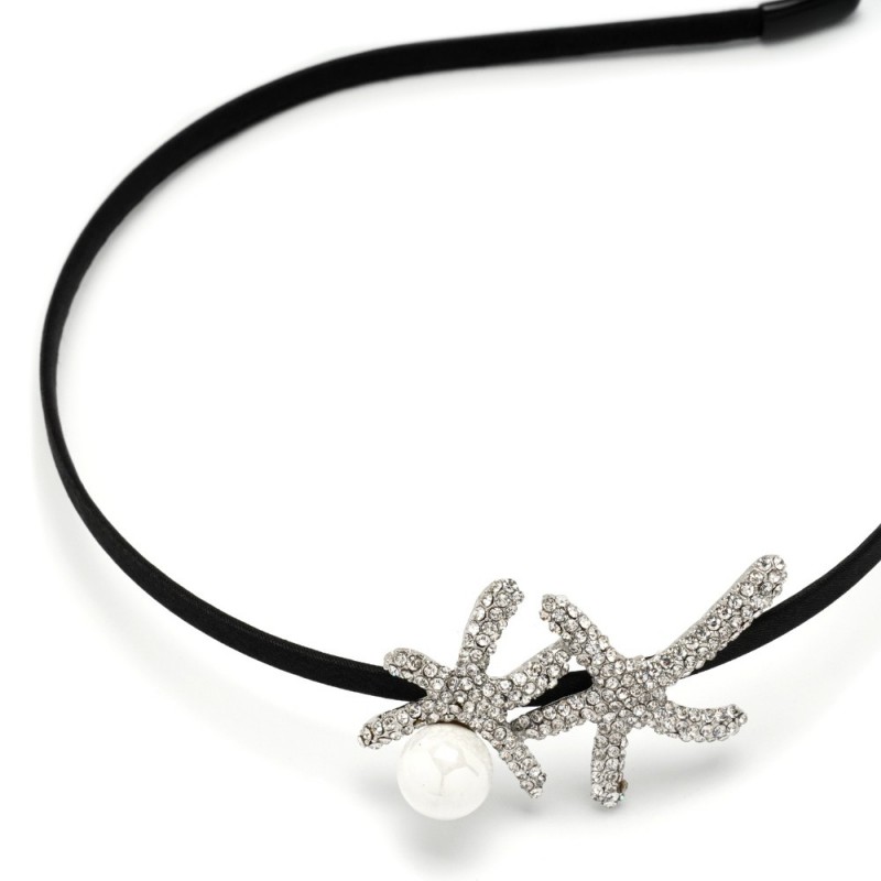 Обруч для волос с украшением из страз (12570) вариант 01