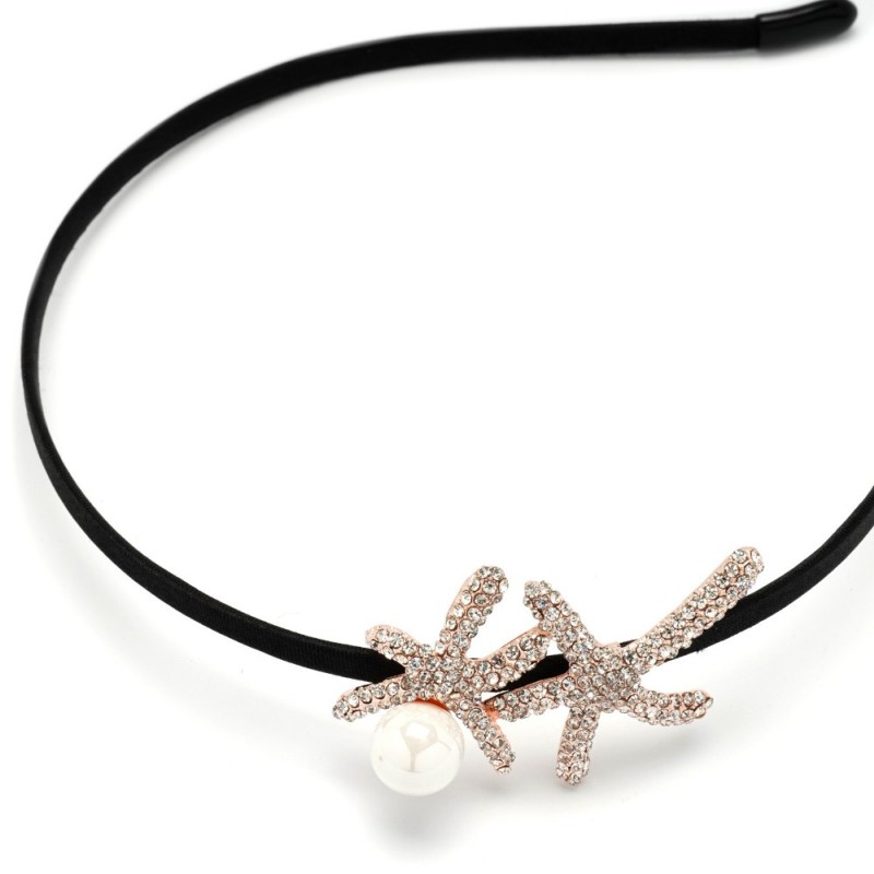 Обруч для волос с украшением из страз (12570) вариант 02