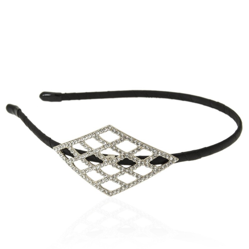 Обруч для волос с украшением из страз (13991) вариант 01