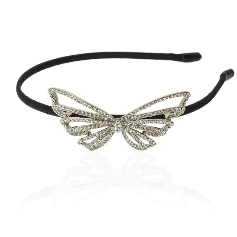 Обруч для волос с украшением из страз (13992) вариант 01
