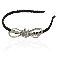 Обруч для волос с украшением из страз (14000) вариант 04