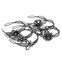 Набор обручей для волос пластиковый с цветком со стразами (3390)