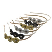 Набор обручей для волос с тканевыми украшениями (6406)