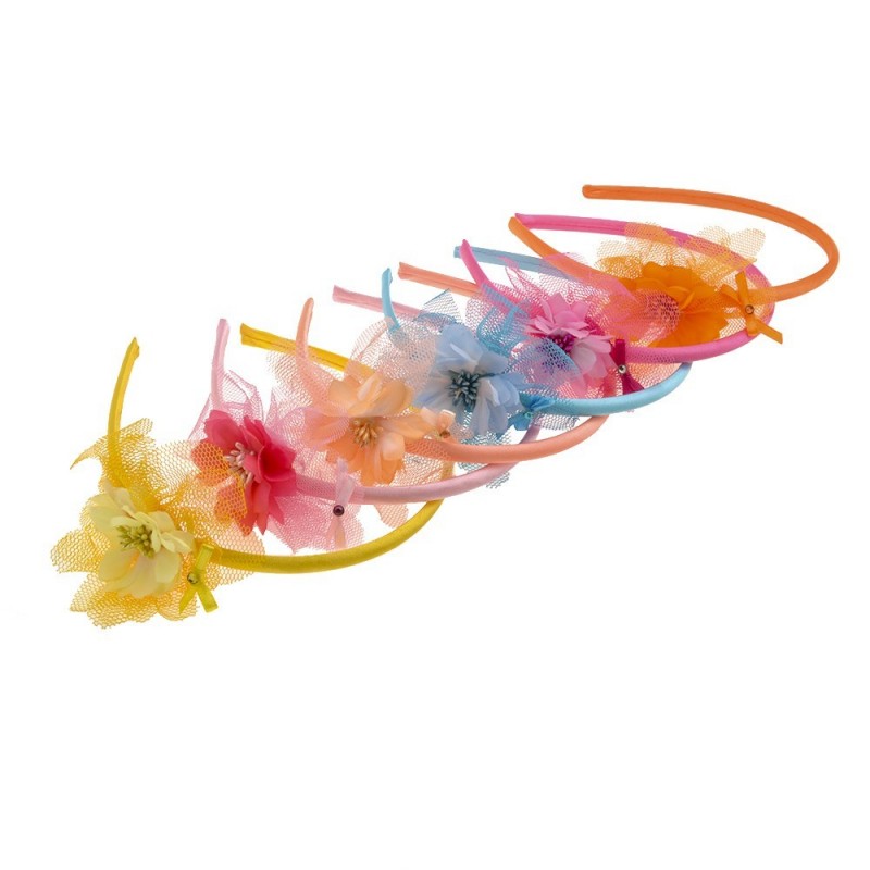 Набор детских обручей для волос с цветком (6408)