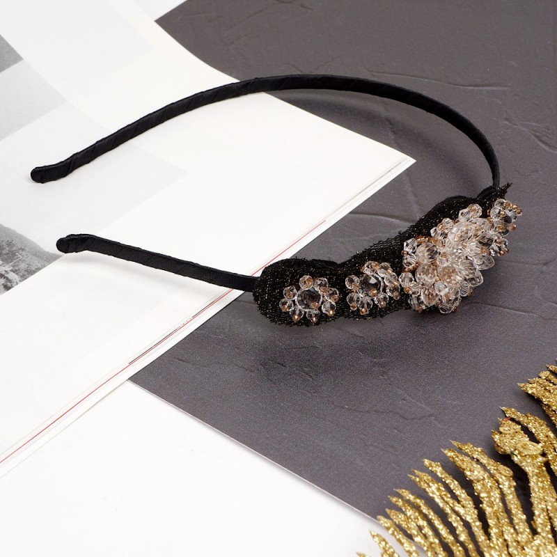 Обруч для волос с украшениями из страз (8624) вариант 02