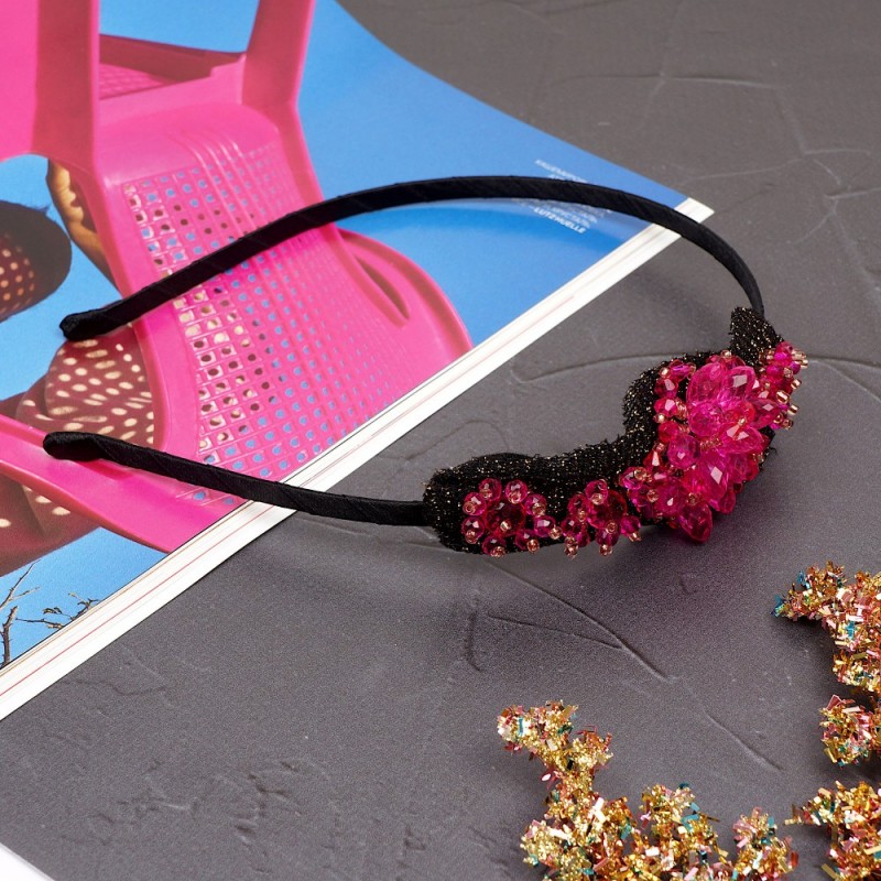 Обруч для волос с украшениями из страз (8624) вариант 03