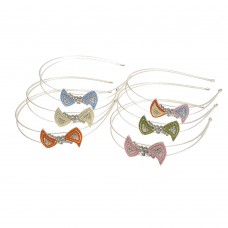 Обруч для волос металлический со стразами (9193) вариант упаковка 12шт