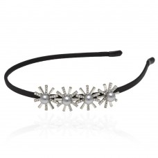 Обруч для волос с украшением из страз (13334) вариант 02