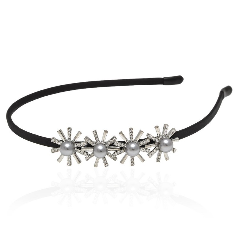 Обруч для волос с украшением из страз (13334) вариант 02