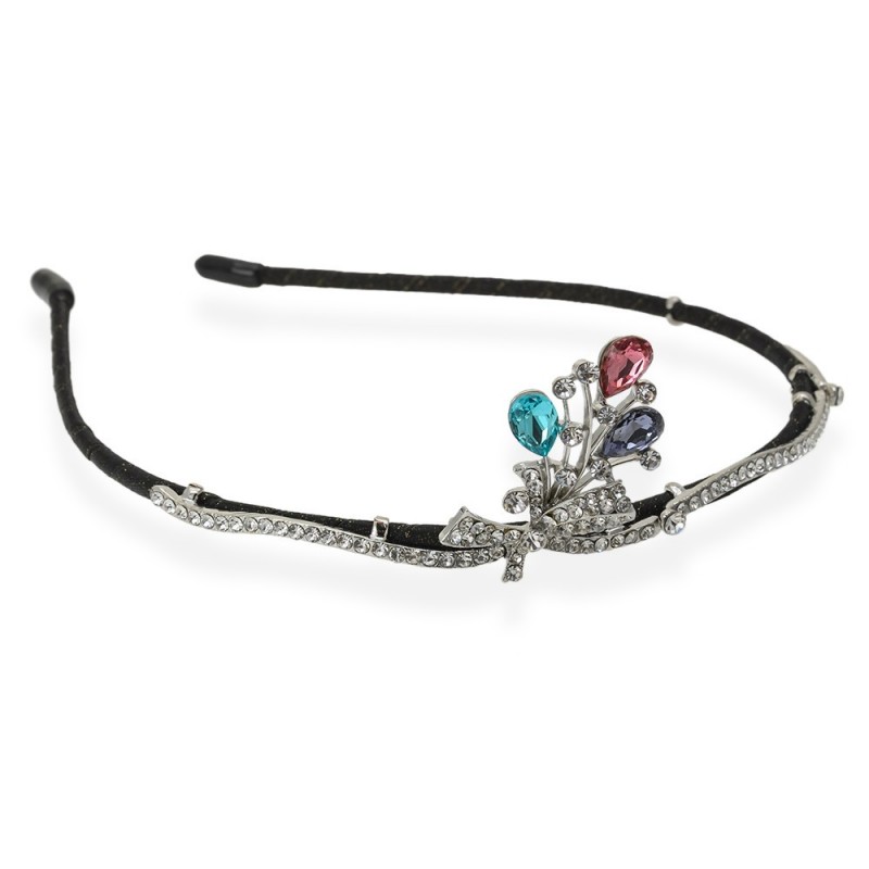 Обруч для волос с украшением из страз (14112) вариант 02