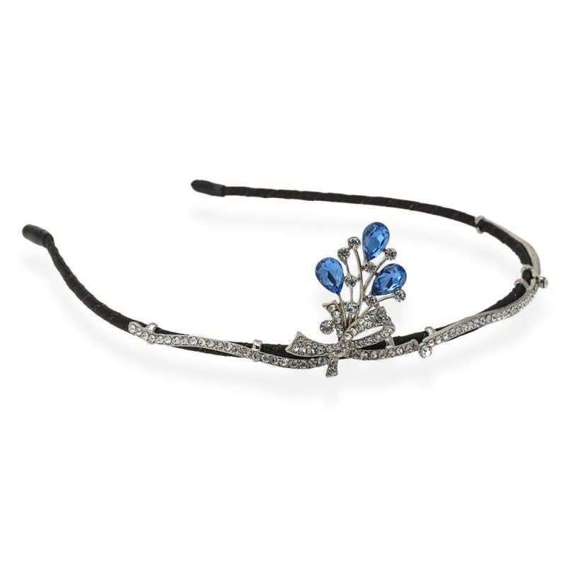 Обруч для волос с украшением из страз (14112) вариант 04