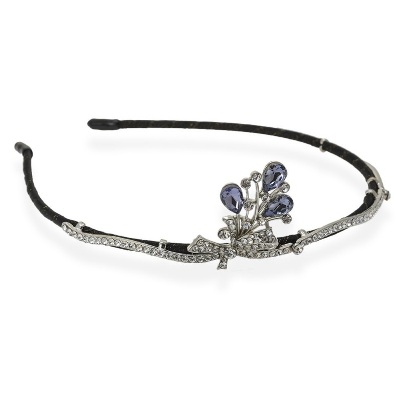 Обруч для волос с украшением из страз (14112) вариант 05