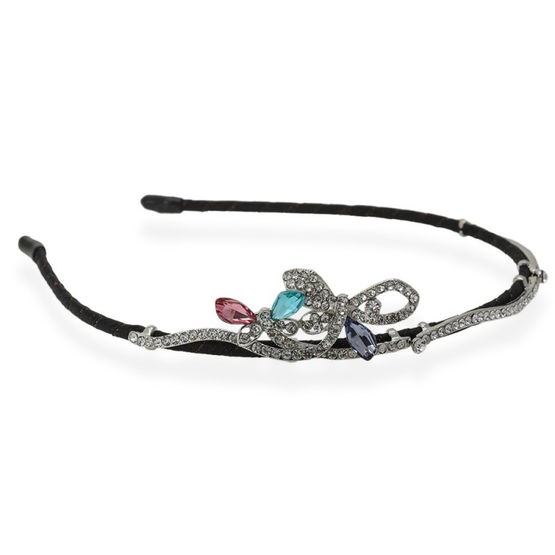 Обруч для волос с украшением из страз (14116) вариант 02