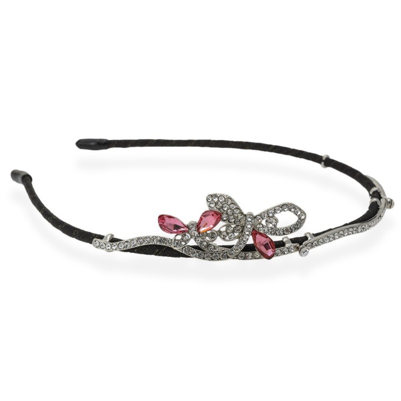 Обруч для волос с украшением из страз (14116) вариант 03