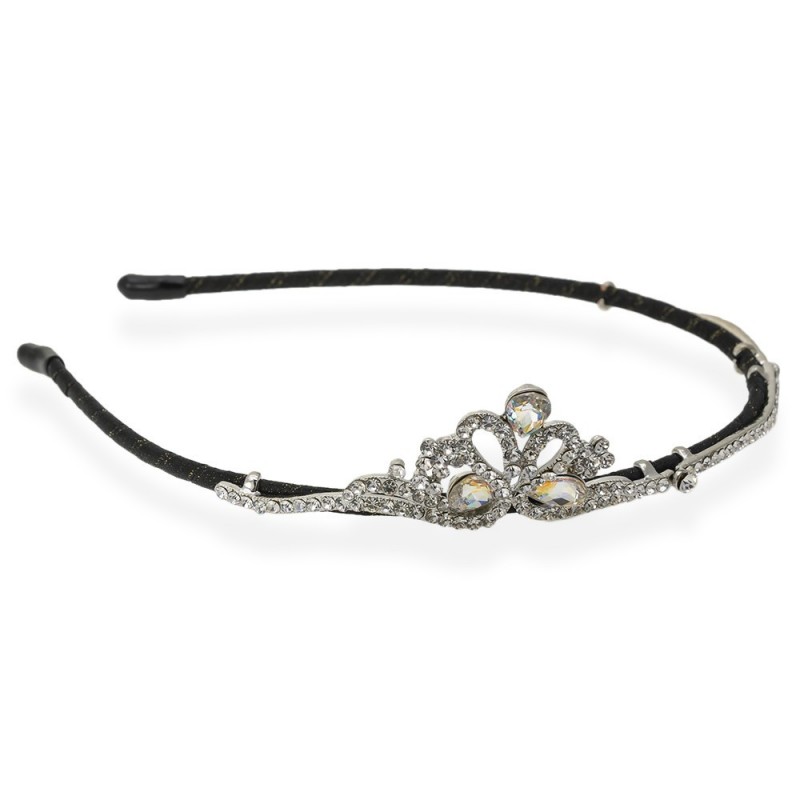 Обруч для волос с украшением из страз (14117) вариант 01