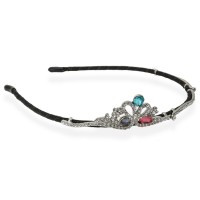 Обруч для волос с украшением из страз (14117) вариант 02