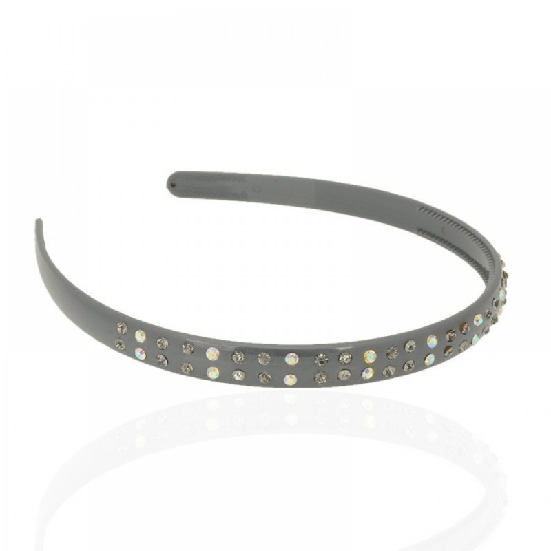 Обруч для волос пластиковый со стразами (2539.1) вариант 04
