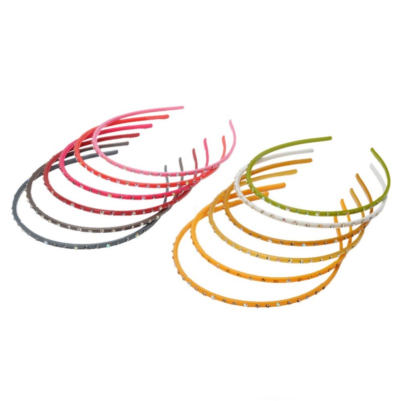 Обруч для волос пластиковый со стразами (2434.3) вариант упаковка 12шт