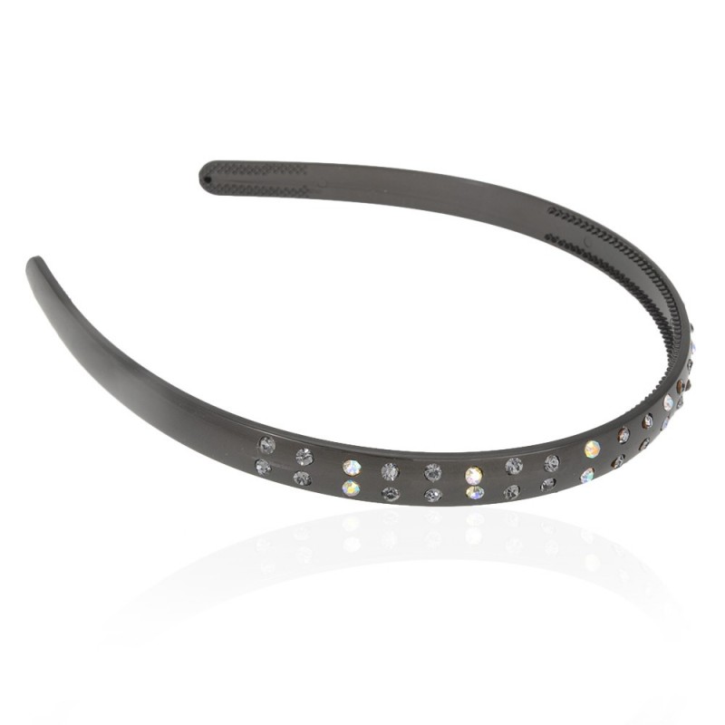 Обруч для волос пластиковый со стразами (2539) вариант 02