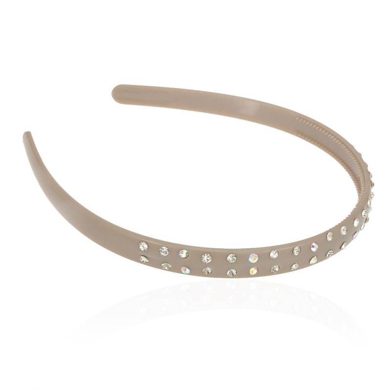 Обруч для волос пластиковый со стразами (2539) вариант 04