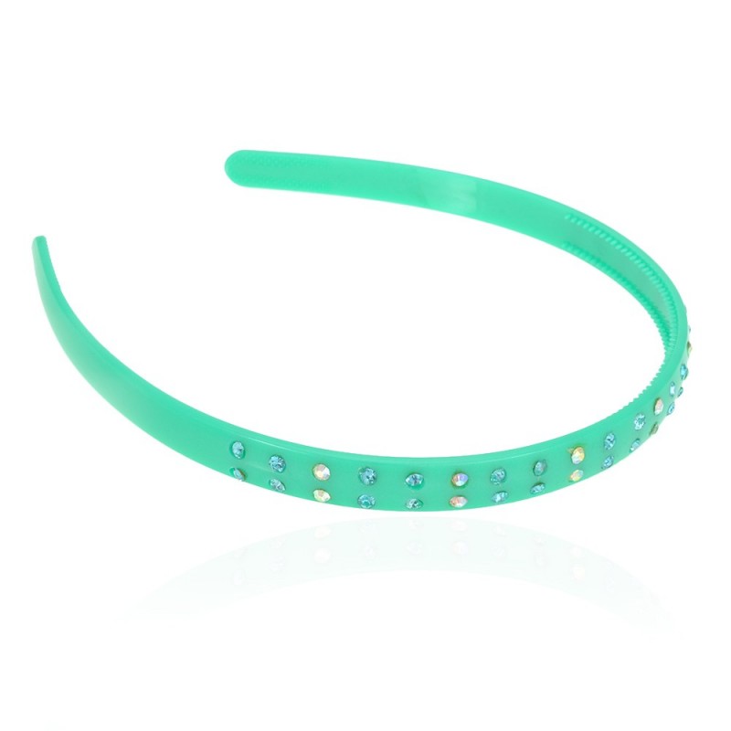 Обруч для волос пластиковый со стразами (2539) вариант 08