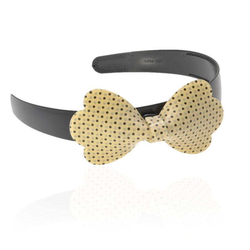 Обруч для волос пластиковый с бантом (3530) вариант 02