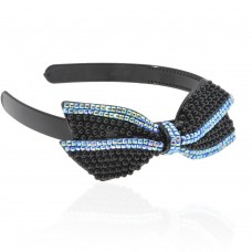 Обруч для волос пластиковый с бантом из бусин (3531)