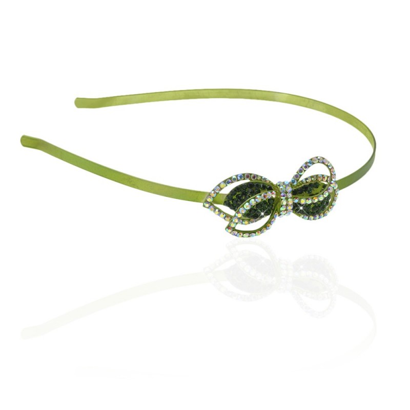 Обруч для волос металлический с украшением из страз (3812) вариант 02