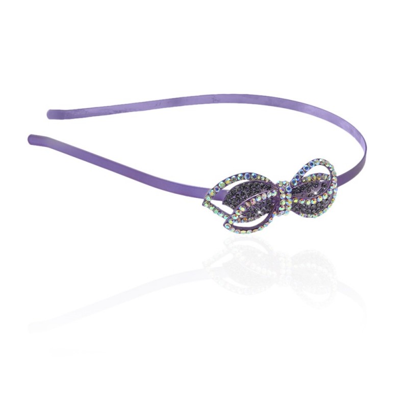 Обруч для волос металлический с украшением из страз (3812) вариант 03