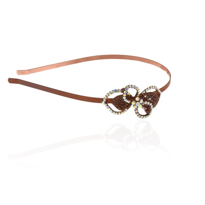 Обруч для волос металлический с украшениями из страз (3814) вариант 05