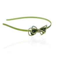 Обруч для волос металлический с украшением из страз (3815) вариант 01