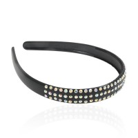 Обруч для волос пластиковый со стразами (4826) вариант 01