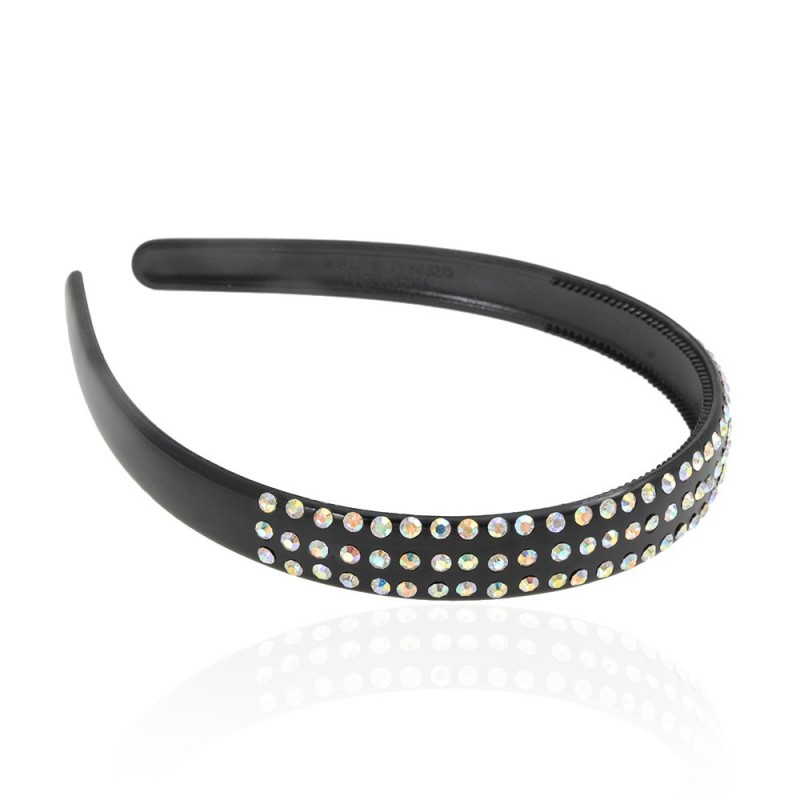 Обруч для волос пластиковый со стразами (4826) вариант 01