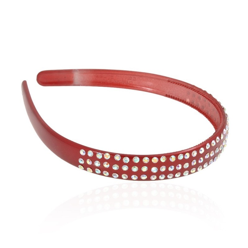 Обруч для волос пластиковый со стразами (4826) вариант 02