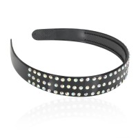 Обруч для волос пластиковый со стразами (4827) вариант 01