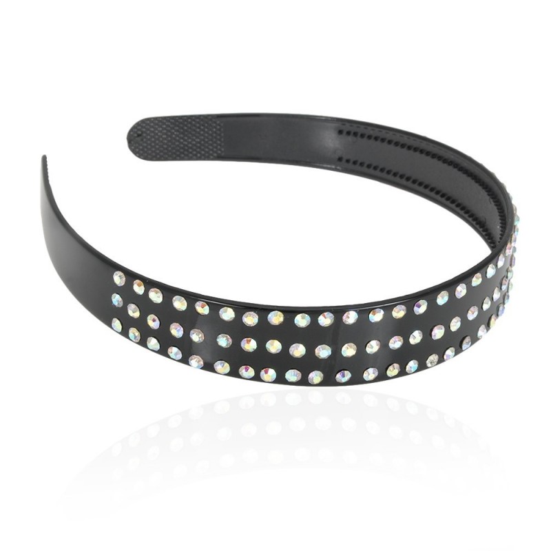 Обруч для волос пластиковый со стразами (4827) вариант 01