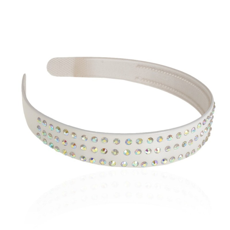 Обруч для волос пластиковый со стразами (4827) вариант 03