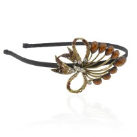 Обруч для волос металлический с украшением (5300) вариант 02