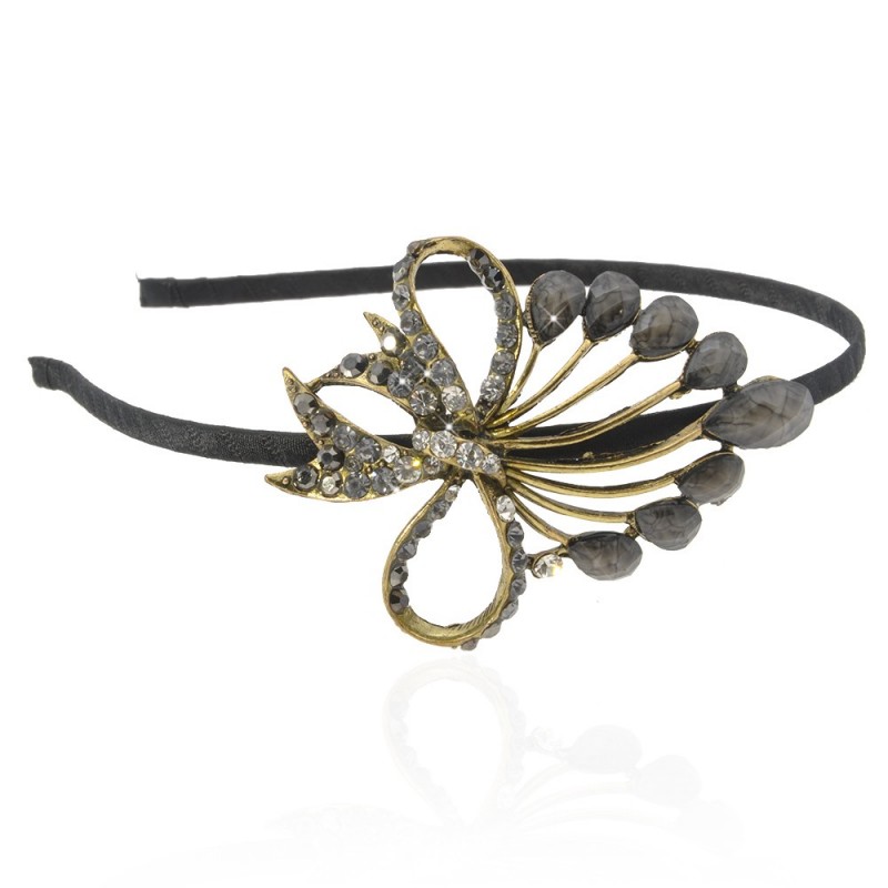 Обруч для волос металлический с украшением (5300) вариант 03