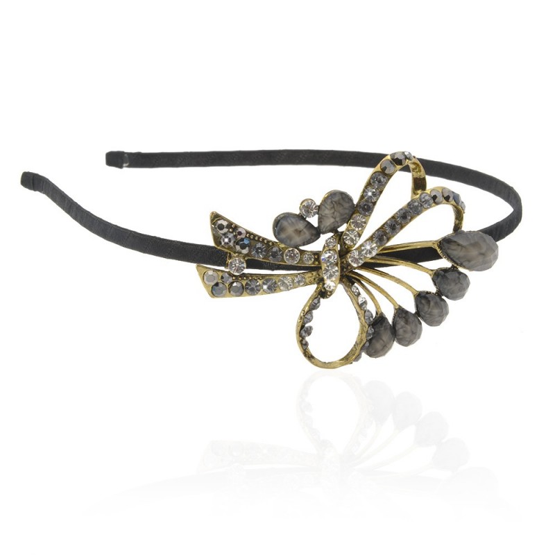 Обруч для волос металлический с украшением (5301) вариант 01