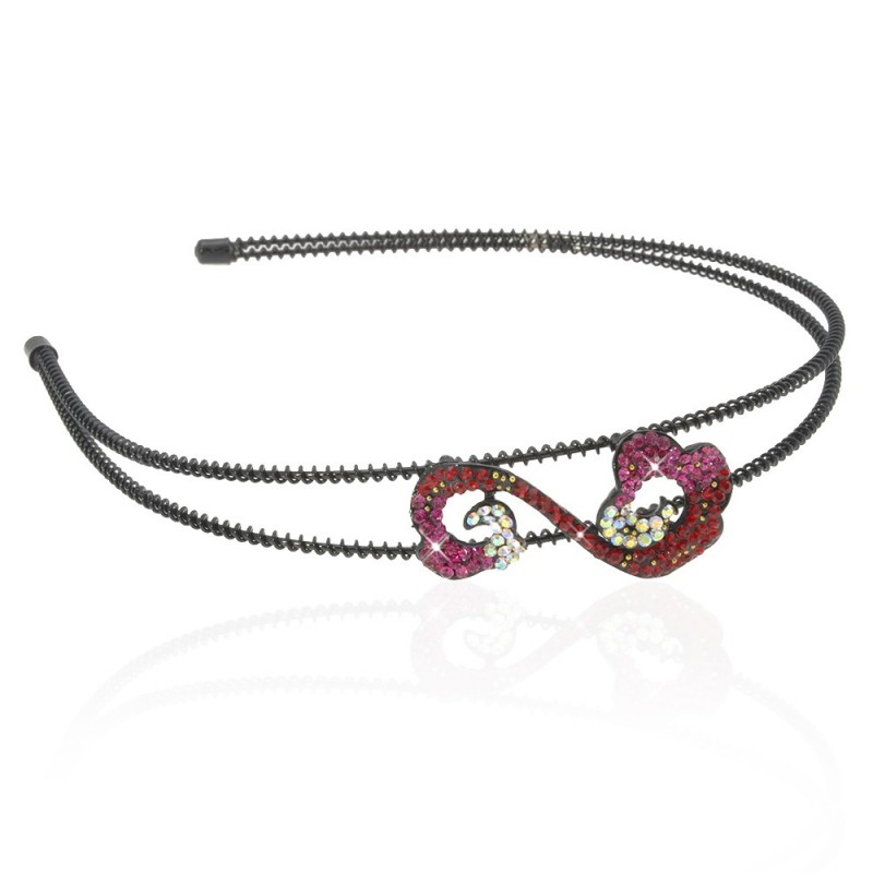 Обруч для волос металлический с украшением из страз (6617) вариант 01